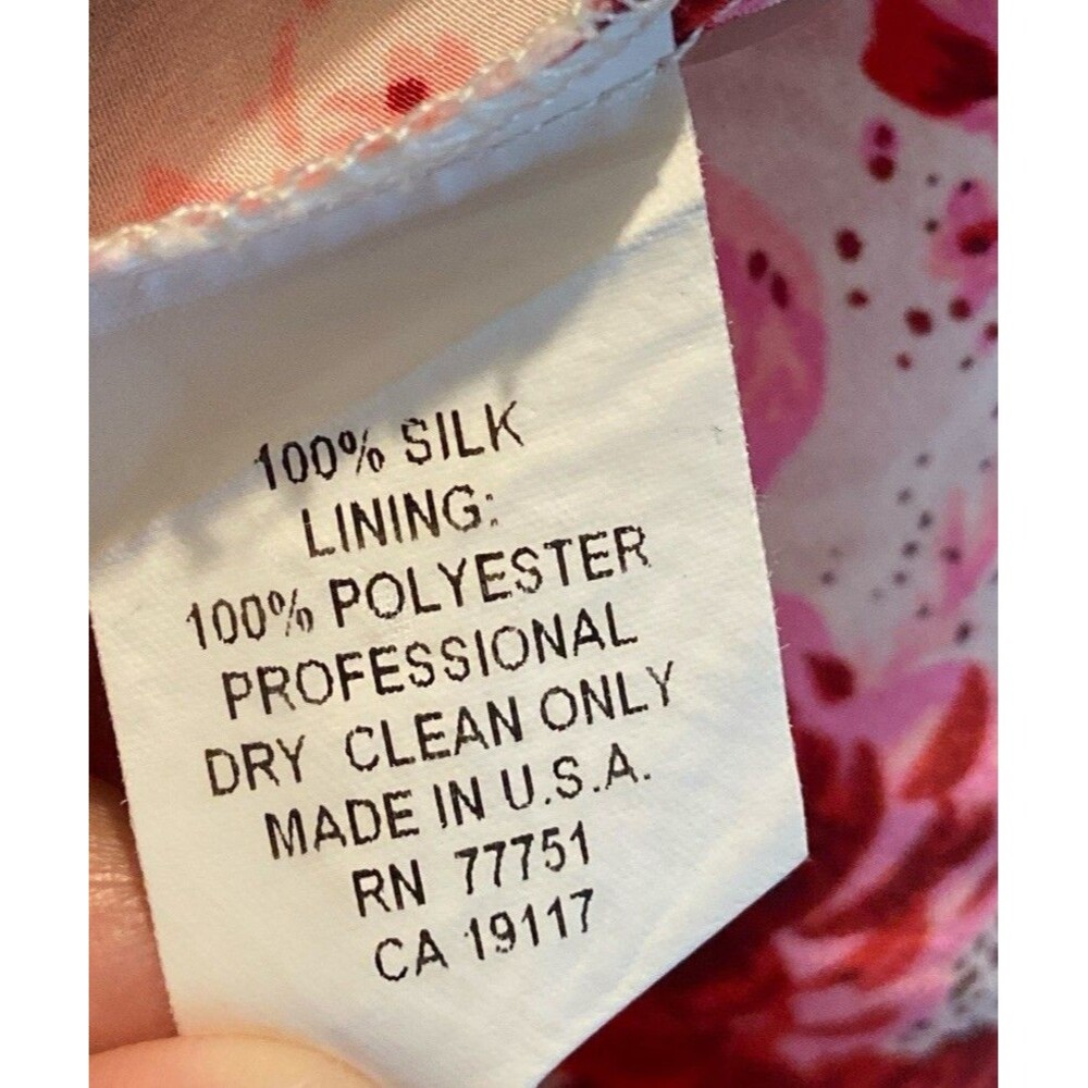 Vtg Betsey Johnson Silk Halter Dress Size 4 Pink‎ Red Floral Y2K Fit & Flare USA - Picture 16 of 16